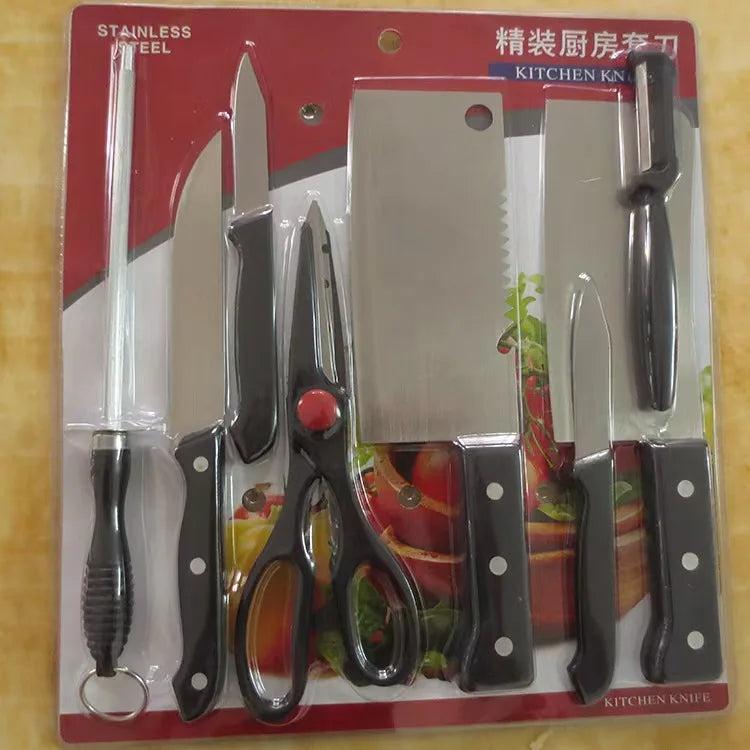 Stainless Steel Kitchen Knives Set Tools Forged Kitchen Knife Scissors Ceramic Peeler Chef Slicer Nakiri Paring Knife Gift Case