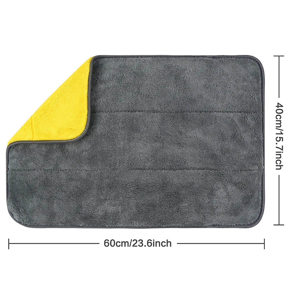 SUNLAND 1000gsm 16 X 24 Inch Premium Dual Layer Plush Microfibre Car Wash Towel Microfiber Towel for Car Cleaning Drying