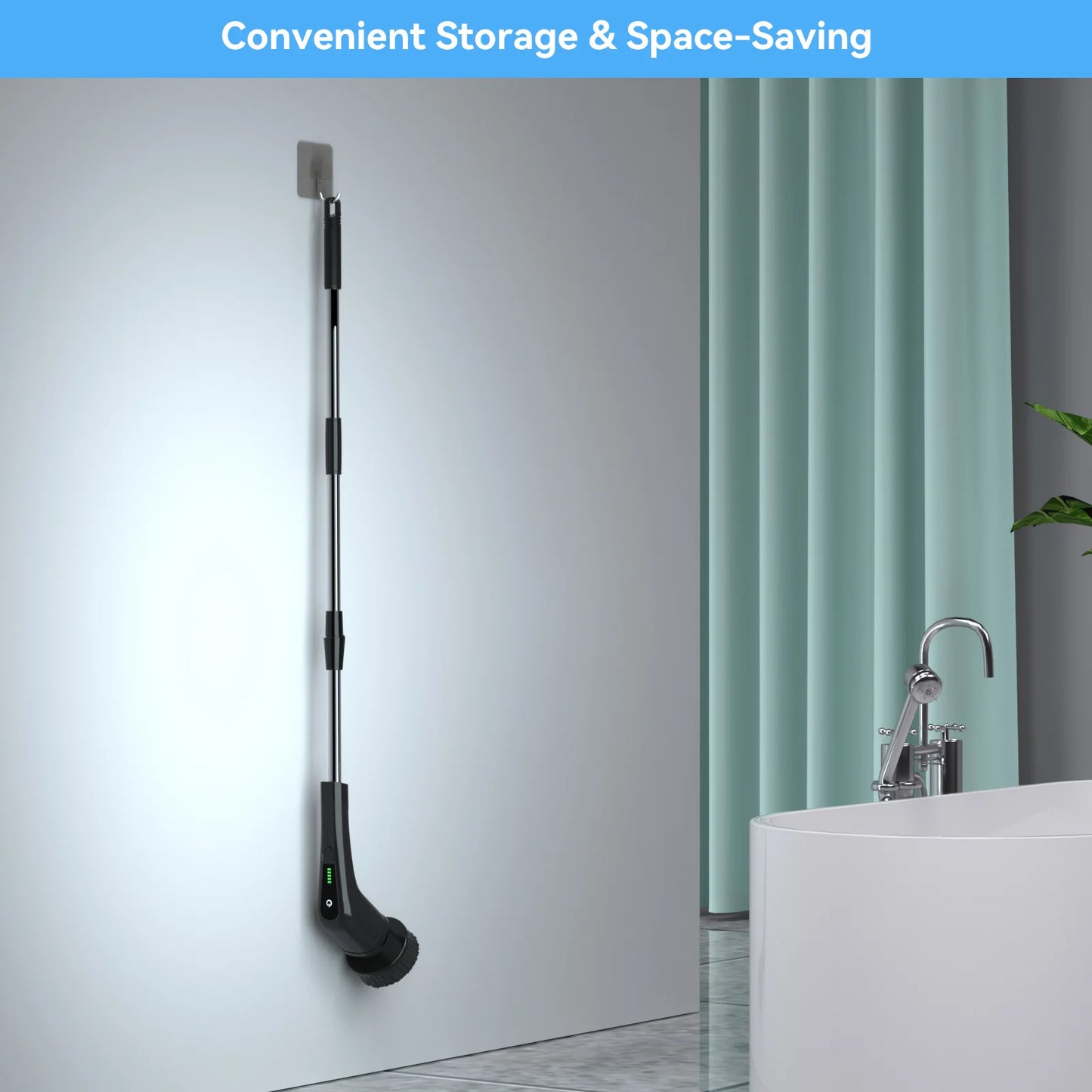 Electric Spin Scrubber, Electric Cleaning Brush for Bathroom 8 in 1 Replacement Brush Heads and Extension Handle