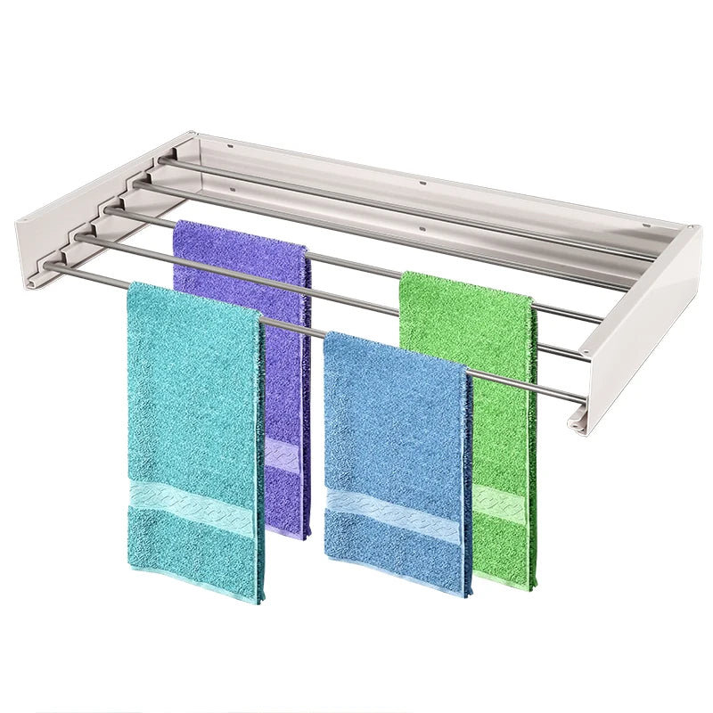Laundry Retractable Drying Rack Folding Wall Mounted Clothes Hanger Rack