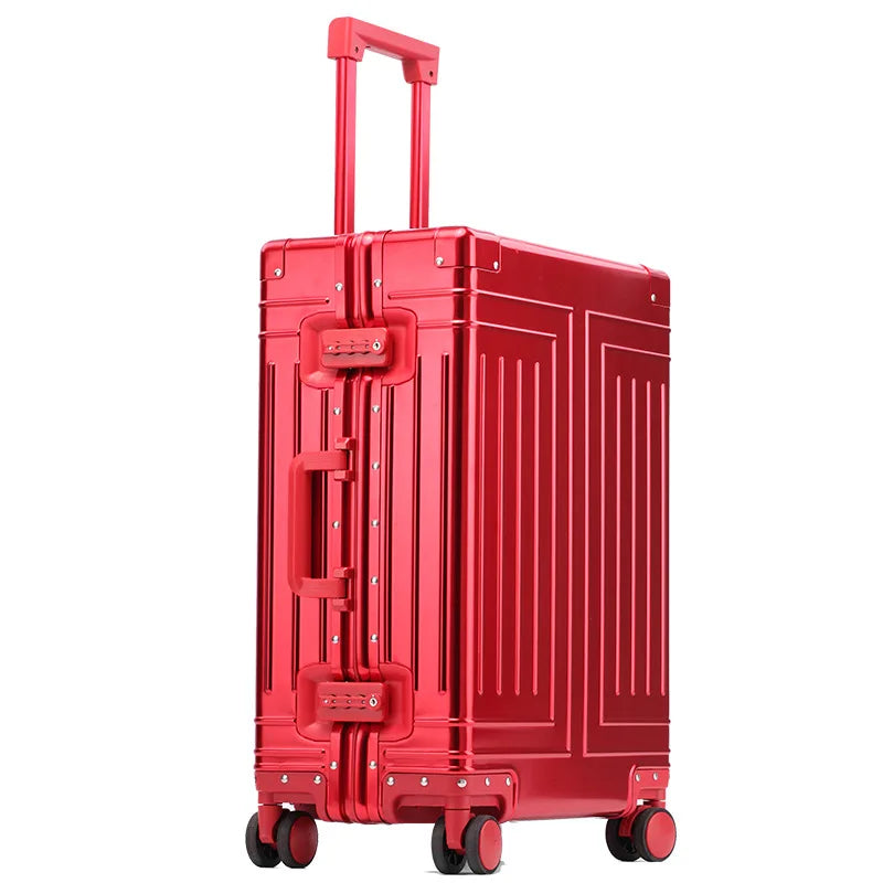 20 24 26 29 Inch All Aluminum Carry on Luggage Hard Shell Suitcase Zipperless Spinner Wheels Luggage With 4 Anti-crash Corners