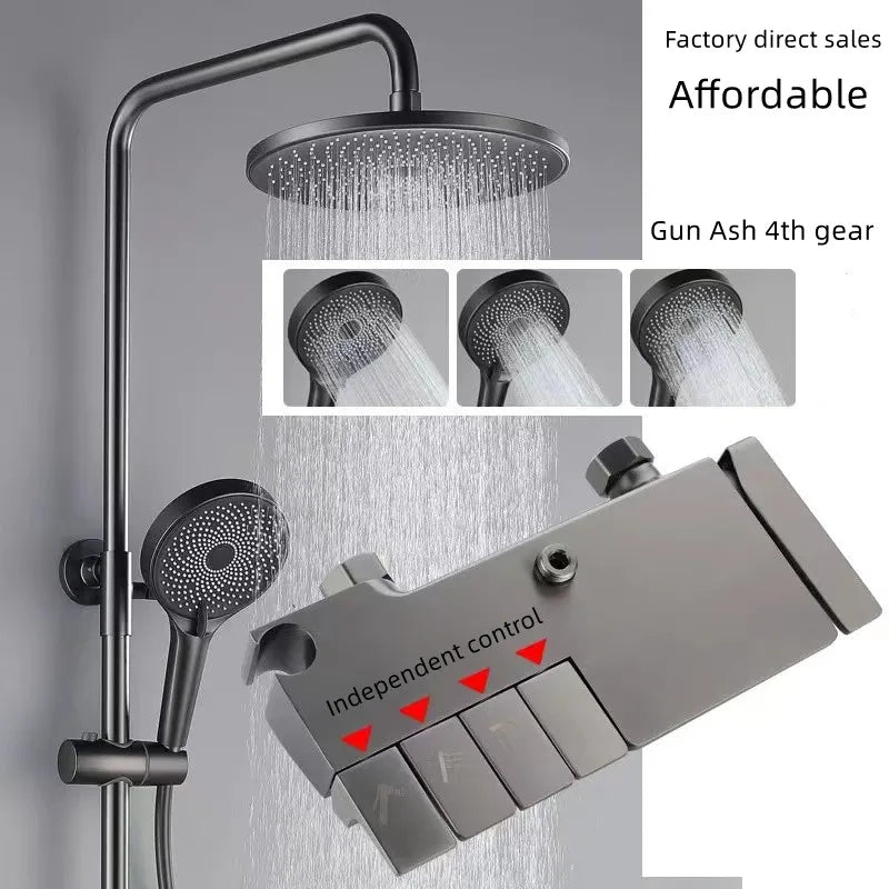 High Quality Full Brass Piano Key Shower Shower Set Bathroom With Airbrush Bathtub Shower Faucet