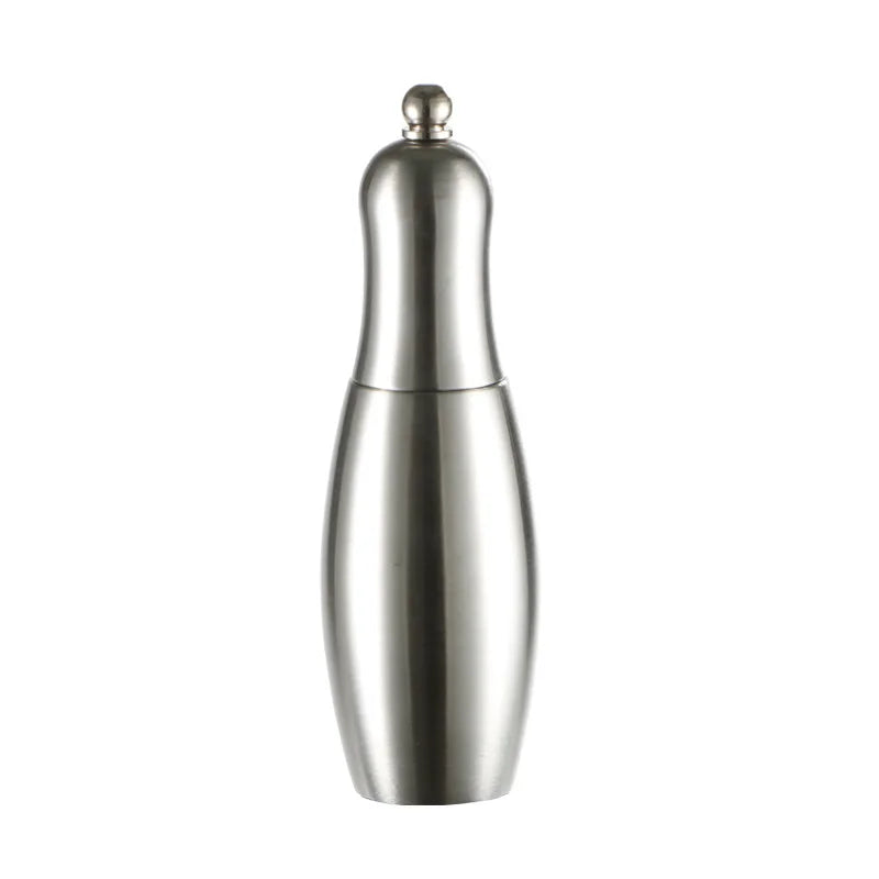 Bowling Stainless Steel Salt and Pepper Grinders refillable Mill Set with Adjustable Coarseness for sea salt