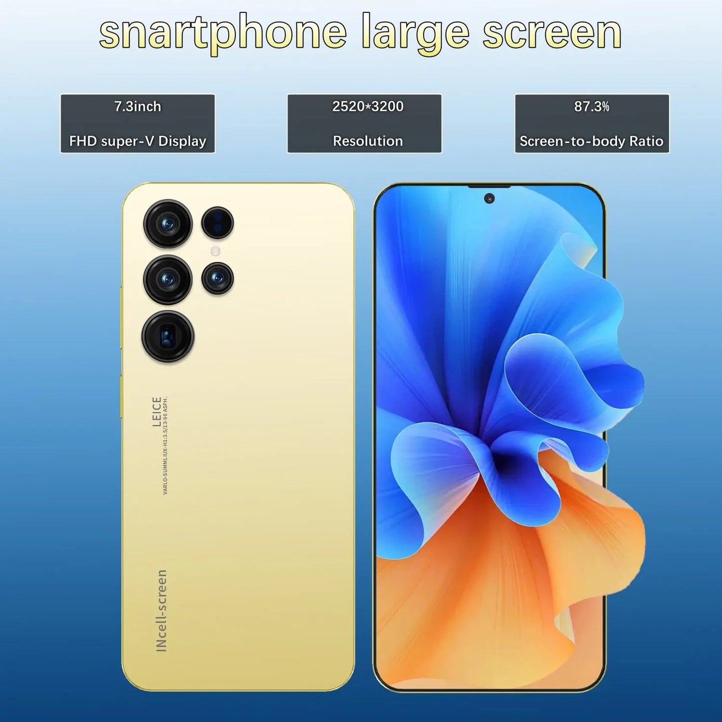 Original Unlocked S26 Ultra Smartphone 7.3 Inch Full HD Screen 16GB+1TB Memory Android 15 108MP Rear Camera Face ID LTE CDMA