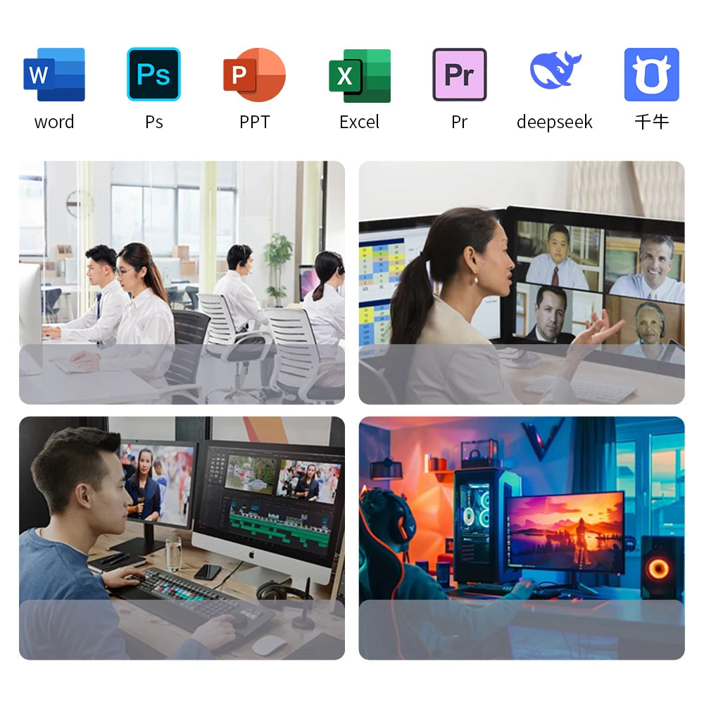 OEM All-in-One 24 27 Inch Computer Hot Selling A+ Screen AIO Desktop for Business Gaming Supports I3-I9 Optional SSD Hard Drive