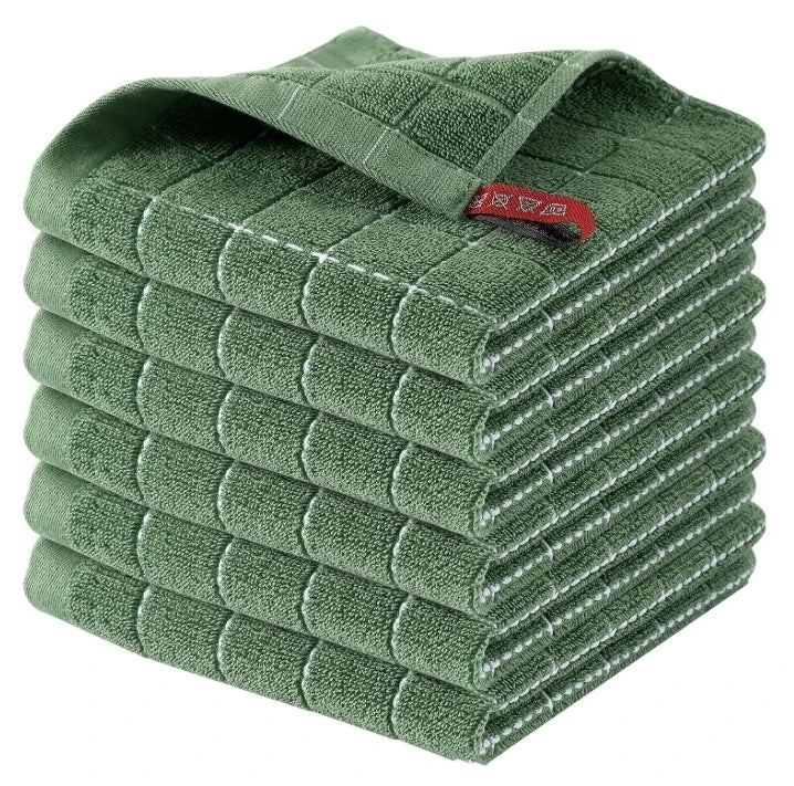 Ultra-Soft Absorbent Lint-Free Dark Checkered Kitchen Towels