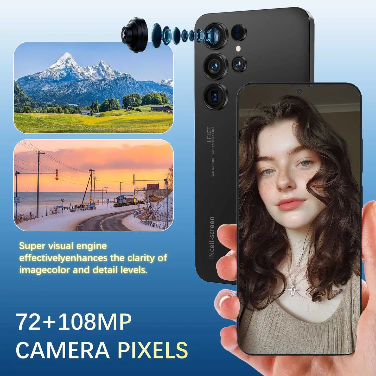 Original Unlocked S26 Ultra Smartphone 7.3 Inch Full HD Screen 16GB+1TB Memory Android 15 108MP Rear Camera Face ID LTE CDMA