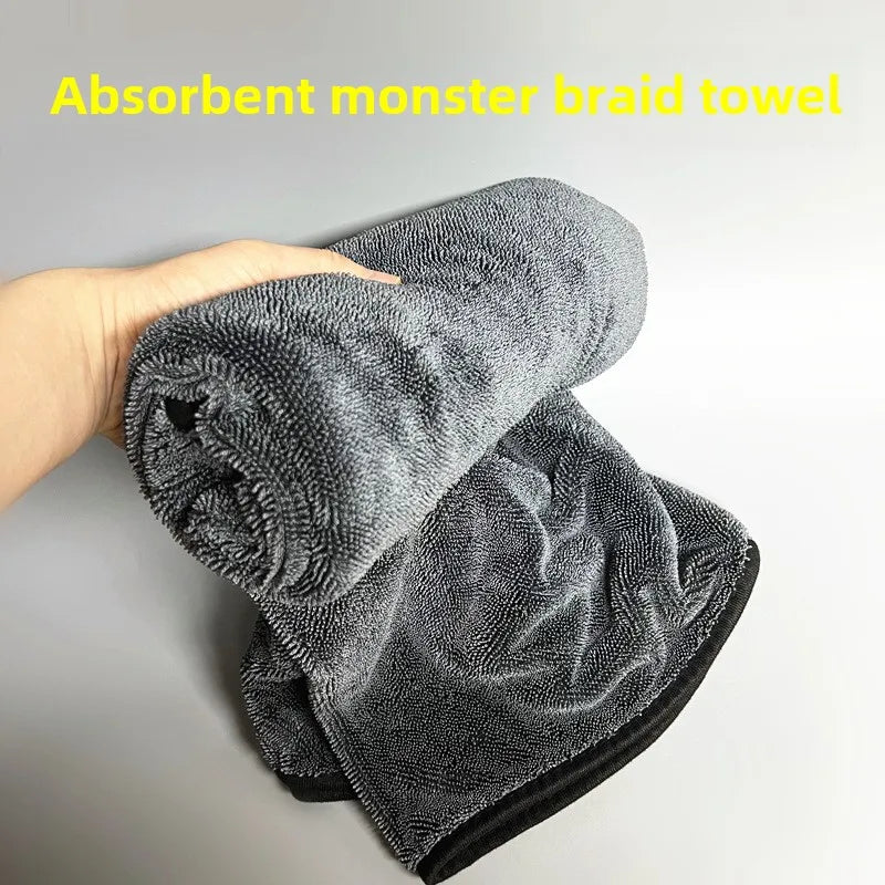 Microfiber Quick-Dry Car Wash Cloth Thick Braid Twisted Towel for Home Use Strongly Absorbent Lint Cleaning Wholesale