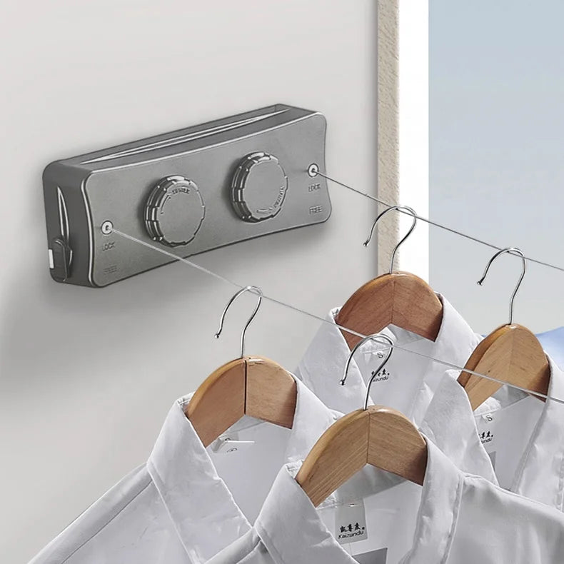 5.1m ABS Laundry Balcony Shrinkable Outdoor Double Single Washing Storage Drying Lines Clothesline Retractable Rope