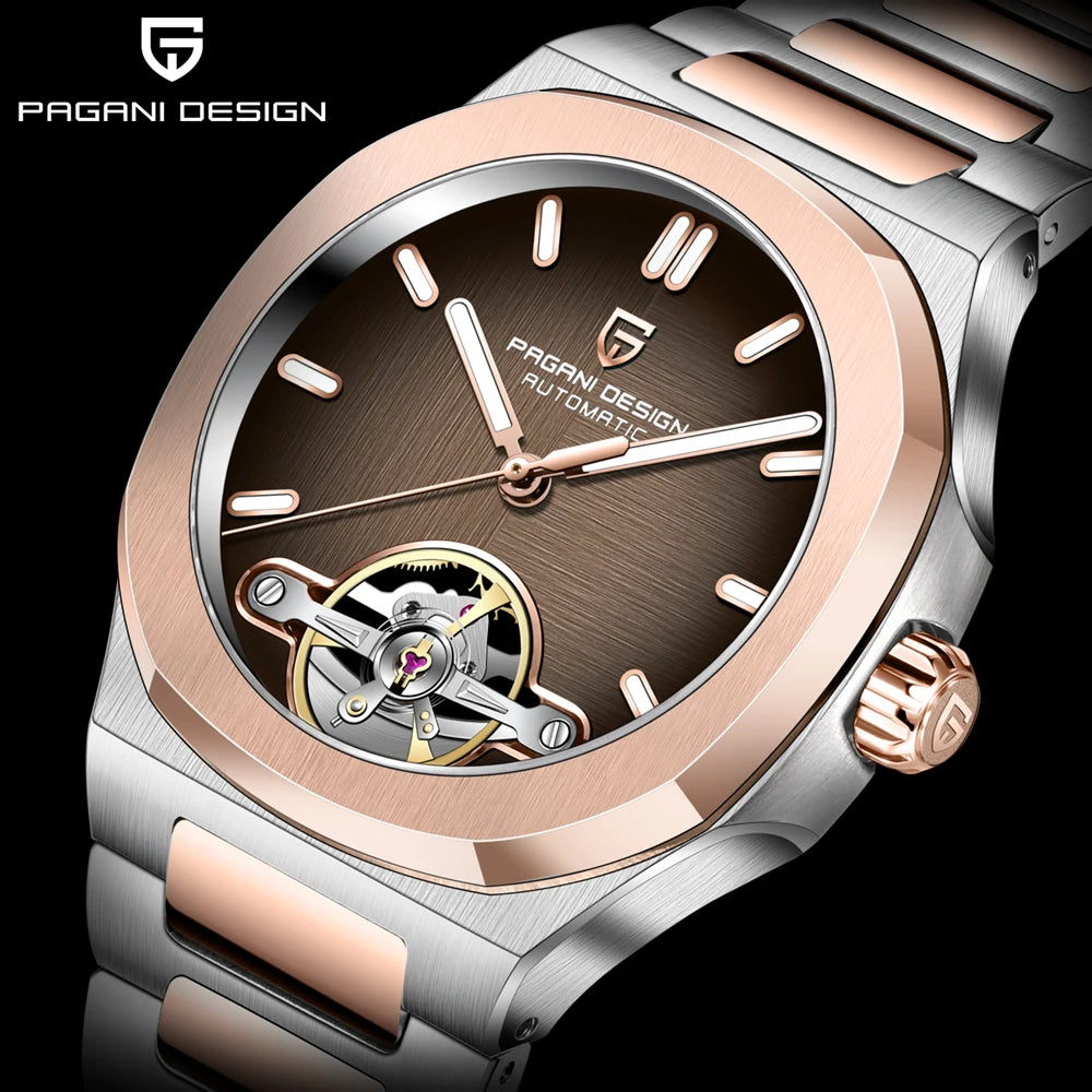 PAGANI DESIGN men's watch new mechanical automatic watch men's luxury stainless steel AR Sapphire crystal luminous men's watch