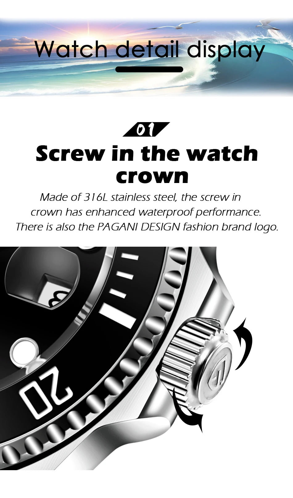 Pagani Design Mechanical Watch PD-1639 Japanese Movement Sapphire Glass Diver Style Elegant Timepiece for Men Automatic watches