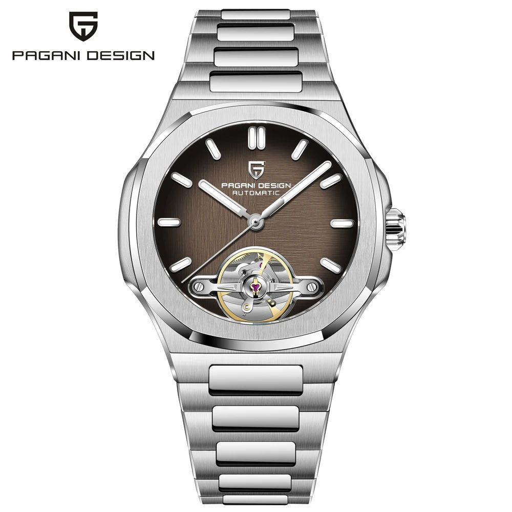 PAGANI DESIGN men's watch new mechanical automatic watch men's luxury stainless steel AR Sapphire crystal luminous men's watch