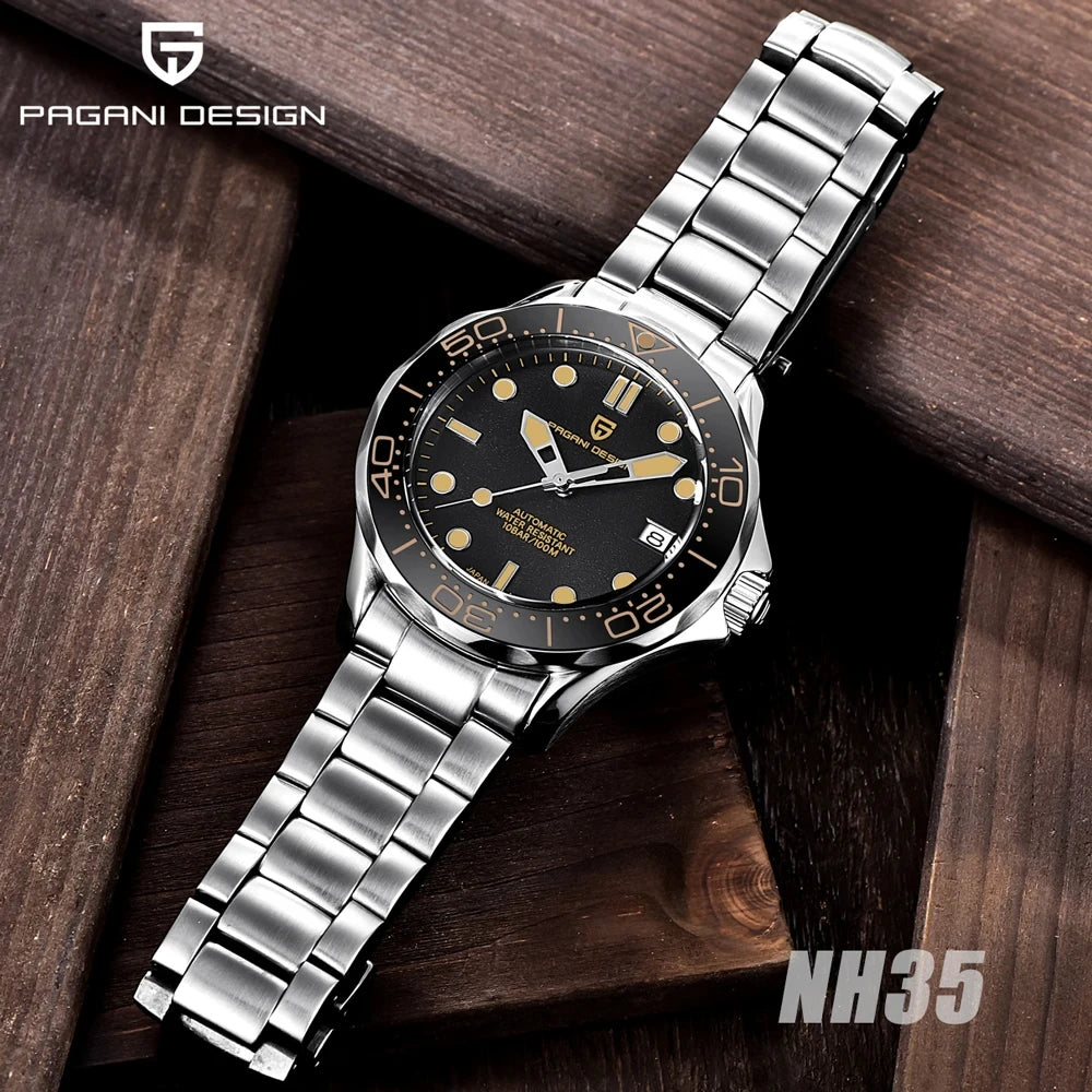 Pagani Design 2025 Automatic Watches for men mechanical wristwatch men Top Brand Luxury men watch 100m waterproof NH35 steel 007