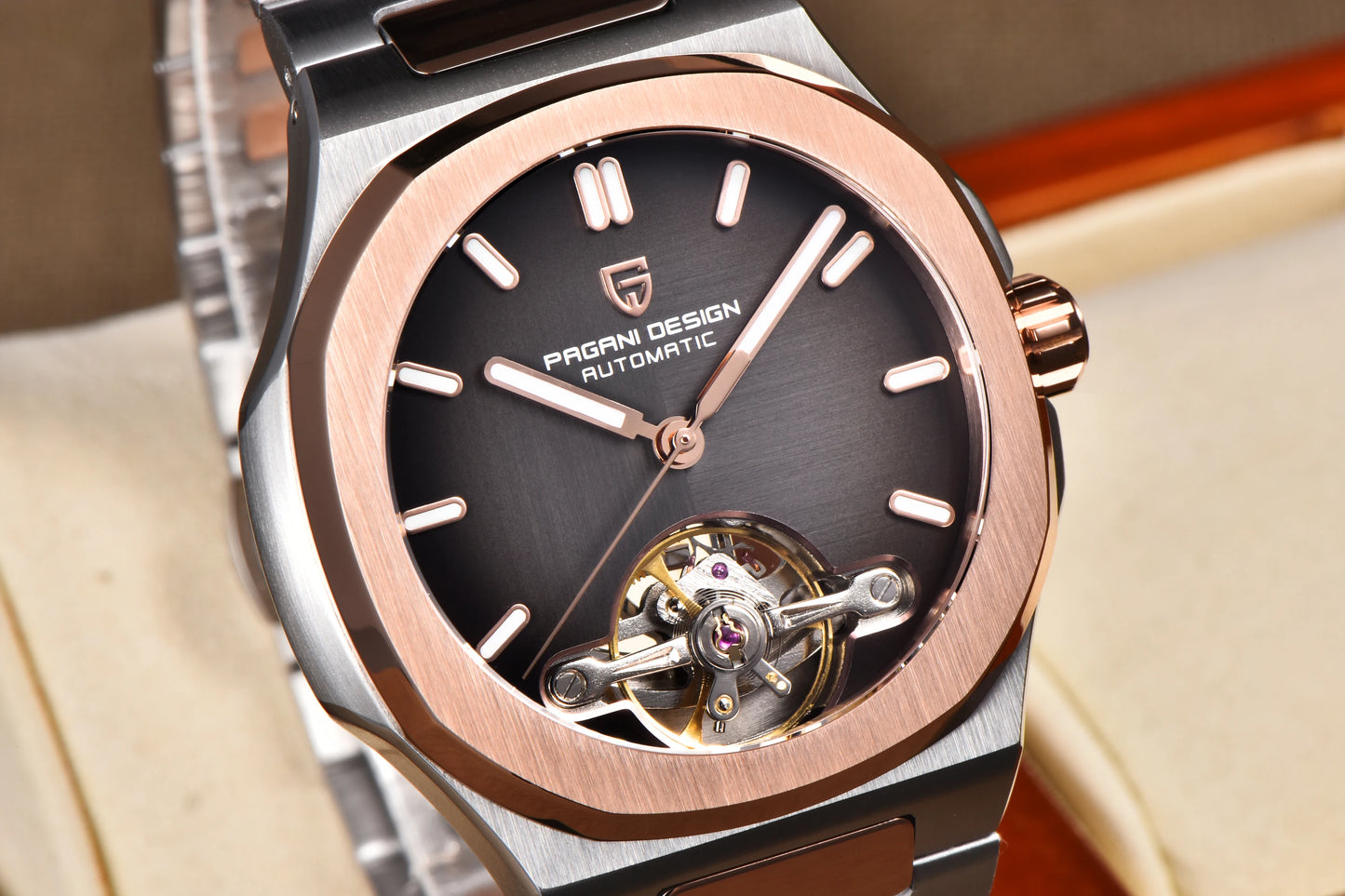 PAGANI DESIGN men's watch new mechanical automatic watch men's luxury stainless steel AR Sapphire crystal luminous men's watch