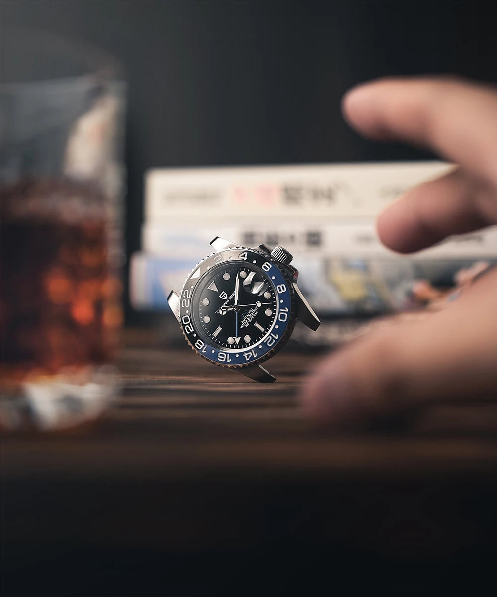 PAGANI DESIGN New GMT Men's Watch Luxury Sapphire Automatic Mechanical Watch 40MM Stainless Steel 100M Waterproof Watch