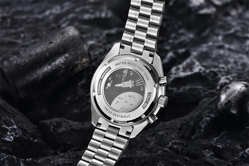 PAGANI DESIGN 2025 New Moon Watch For Men Quartz Multifunction Chronograph Sports Mens Watches Top Brand Luxury Sapphire Mirror