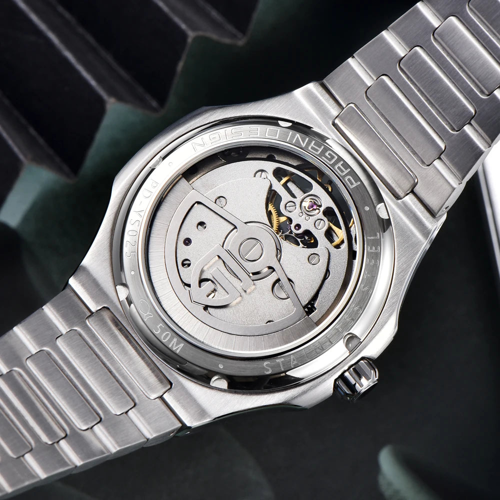 PAGANI DESIGN men's watch new mechanical automatic watch men's luxury stainless steel AR Sapphire crystal luminous men's watch