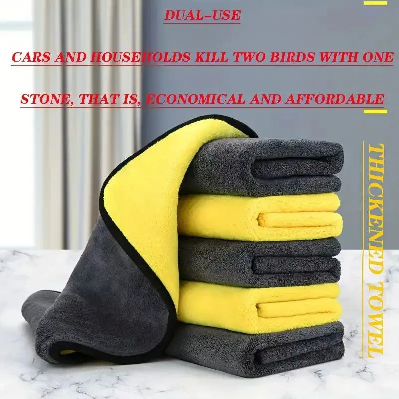 Super Microfiber Car Cleaning Towel Reusable Detail Cloth for Glass Fast-Absorbing Lint-Free Household Vehicle Care Fabrics Cars
