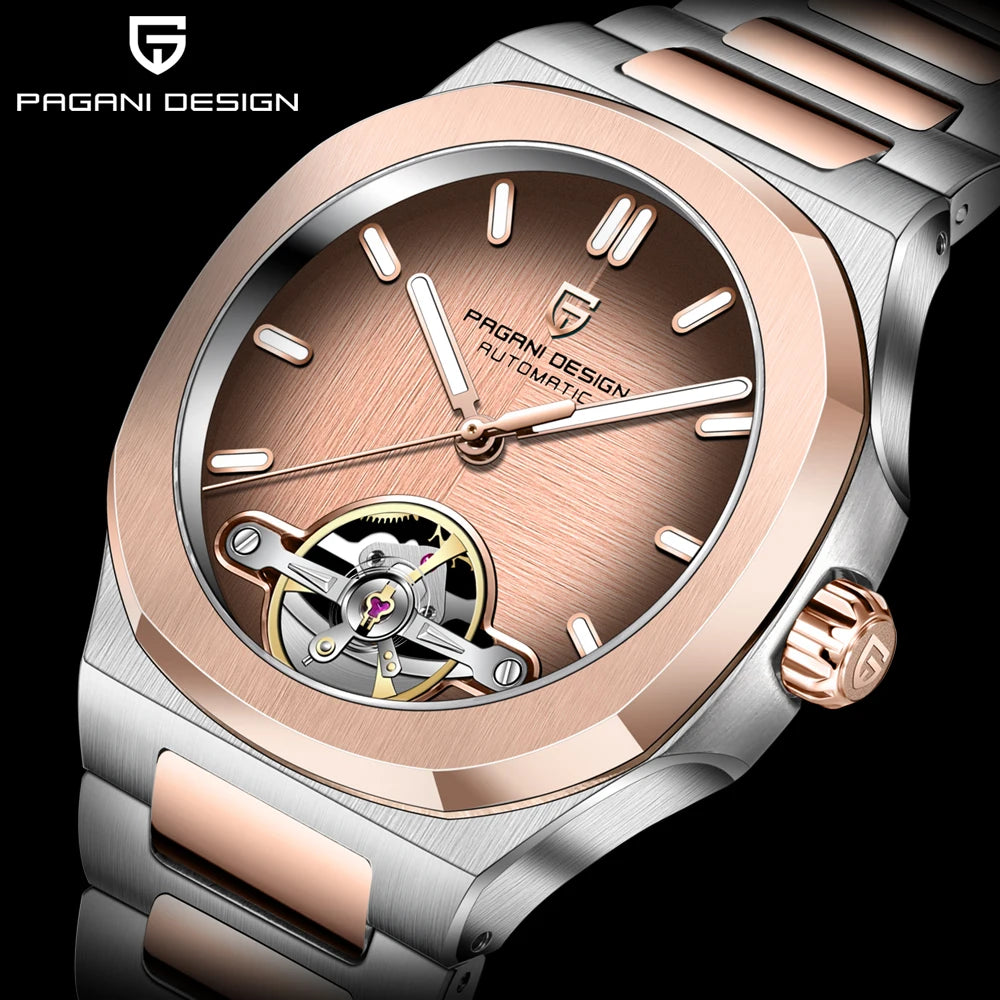 PAGANI DESIGN men's watch new mechanical automatic watch men's luxury stainless steel AR Sapphire crystal luminous men's watch