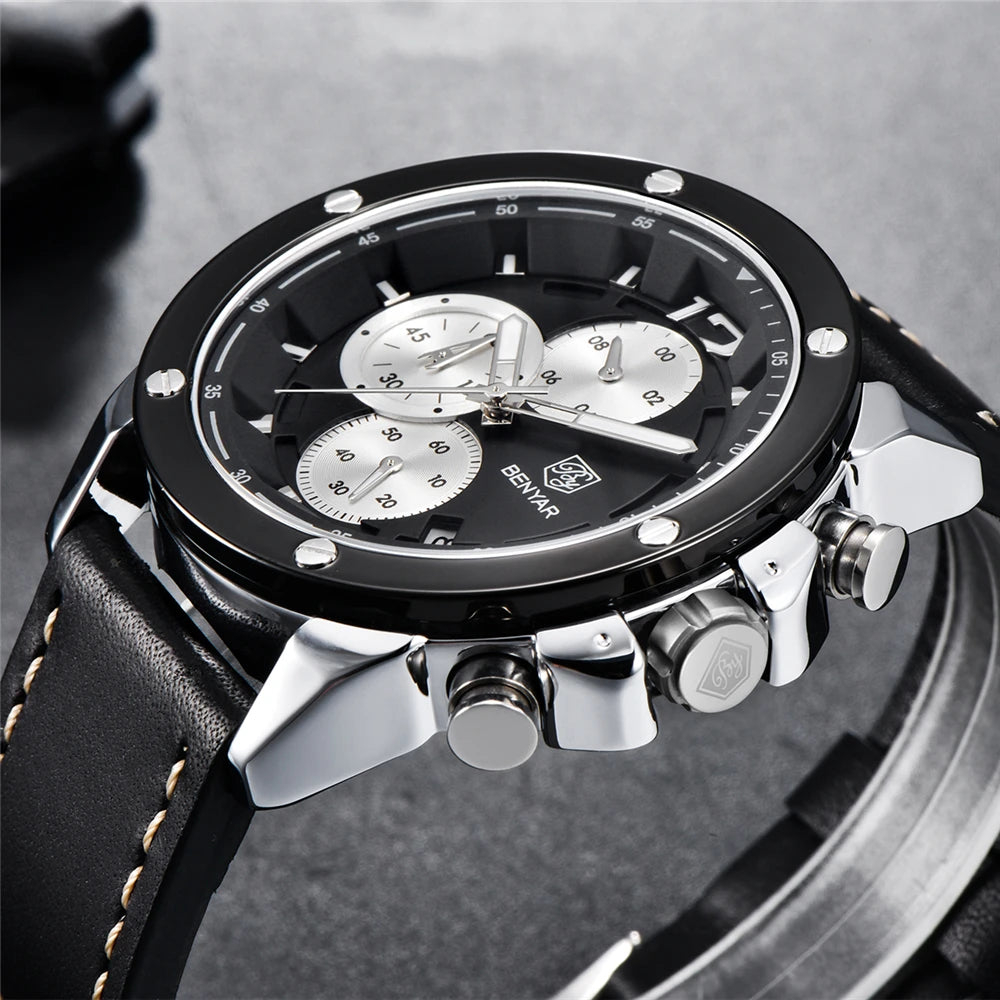 BENYAR Top Luxury Brand 2023 New Men's Watches Multifunction Quartz Sport Chronograph Watches Men Wrist Watch Relogio Masculino