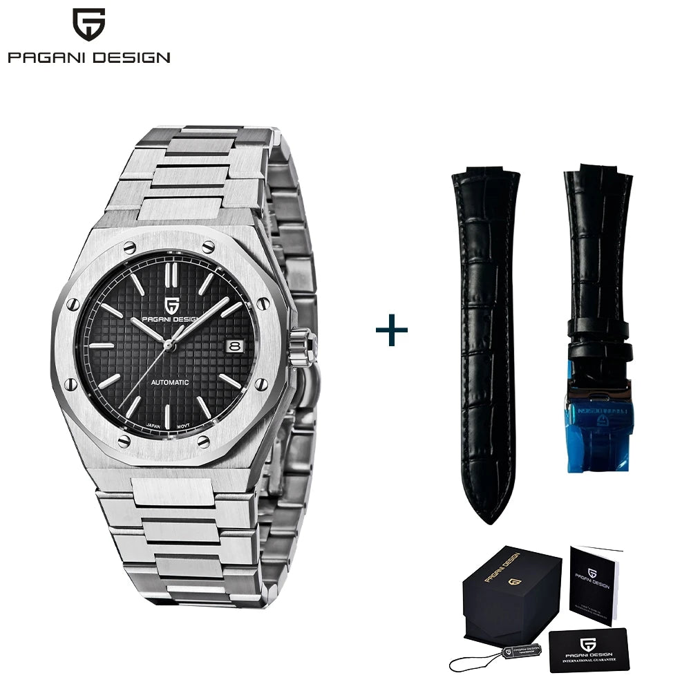 PAGANI DESIGN 2025 New 8215 Men's Automatic Mechanical Watch 40MM Sapphire Stainless Steel Waterproof 10Bar reloj hombre