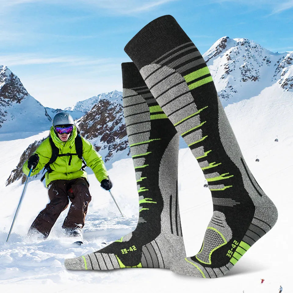 GTUBIKE 1 Pair Merino Wool Winter Men Warm Ski Socks Thicker Sports Snowboard Cycling Soccer Socks High Elastic Thermal Socks