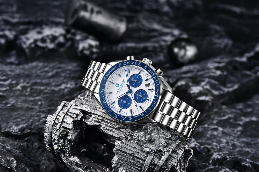 PAGANI DESIGN 2025 New Moon Watch For Men Quartz Multifunction Chronograph Sports Mens Watches Top Brand Luxury Sapphire Mirror