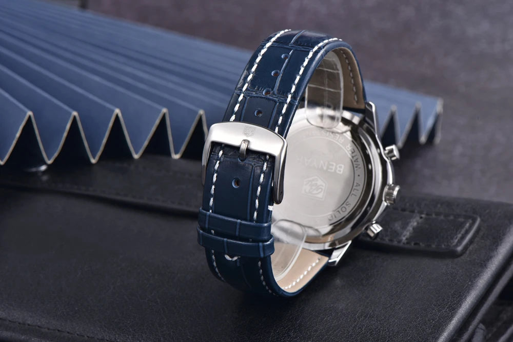 2025 New Men's Watch BENYAR Luxury Quartz Watches For Man Fashion Man Gifts Complete Calendar Top PU Leather Sport Watches Clock