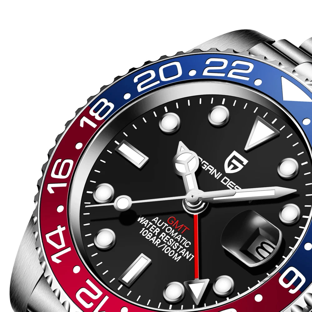 PAGANI DESIGN Top Brand 100M Waterproof Automatic Mechanical NH34 Watch 316L Stainless Steel Men's Watch PD-1662 reloj hombre