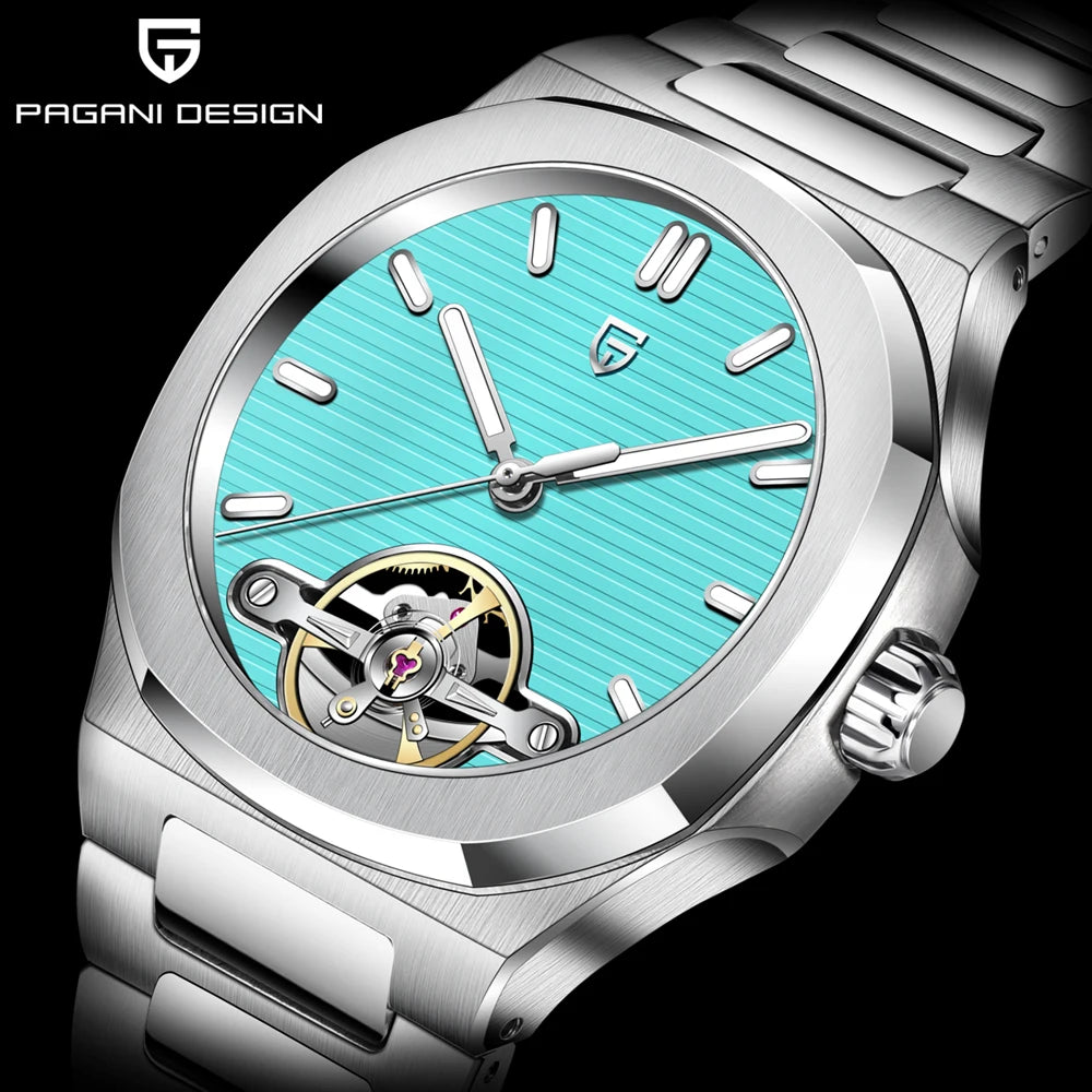 PAGANI DESIGN men's watch new mechanical automatic watch men's luxury stainless steel AR Sapphire crystal luminous men's watch