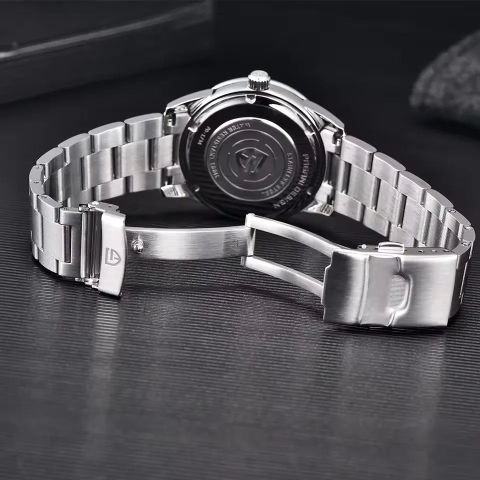 PAGANI DESIGN 40MM Meteorite dial Men Quartz Watches Luxury Business Sapphire 316L Stainless Steel 100M Waterproof Watch For Men