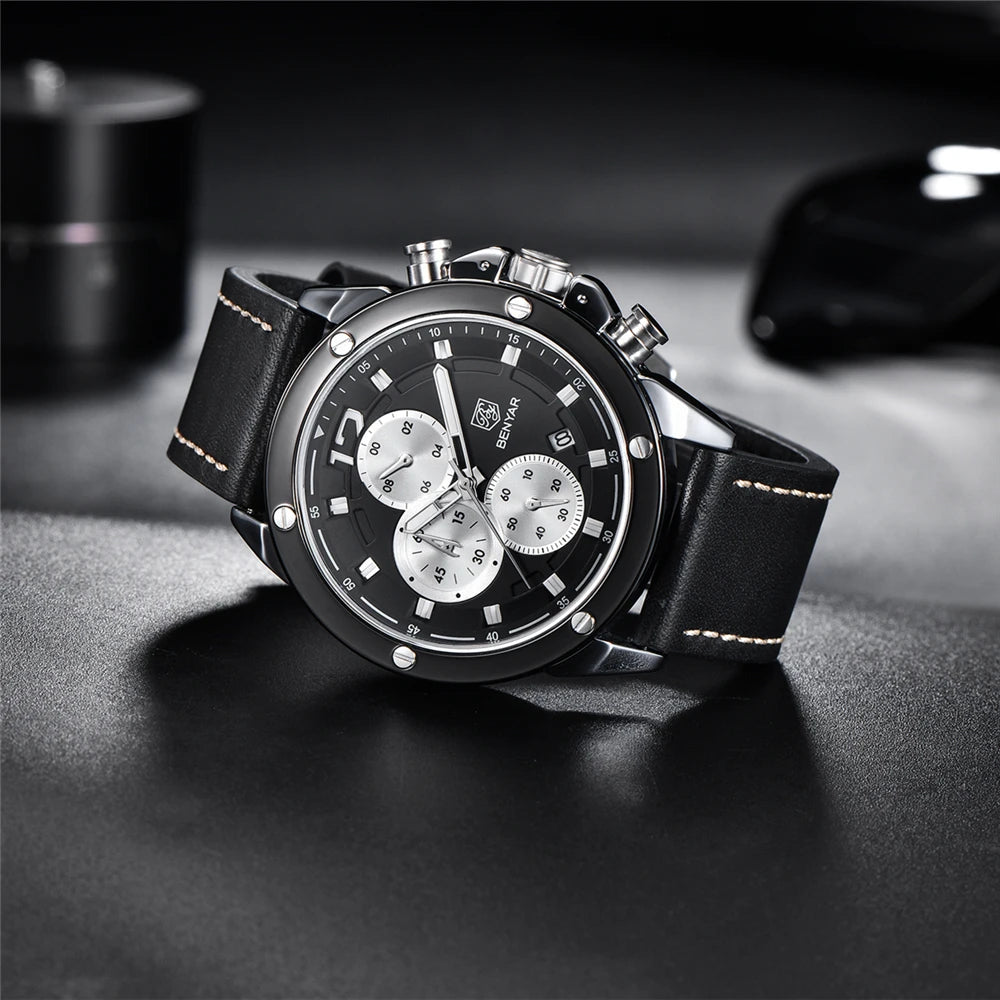 BENYAR Top Luxury Brand 2023 New Men's Watches Multifunction Quartz Sport Chronograph Watches Men Wrist Watch Relogio Masculino