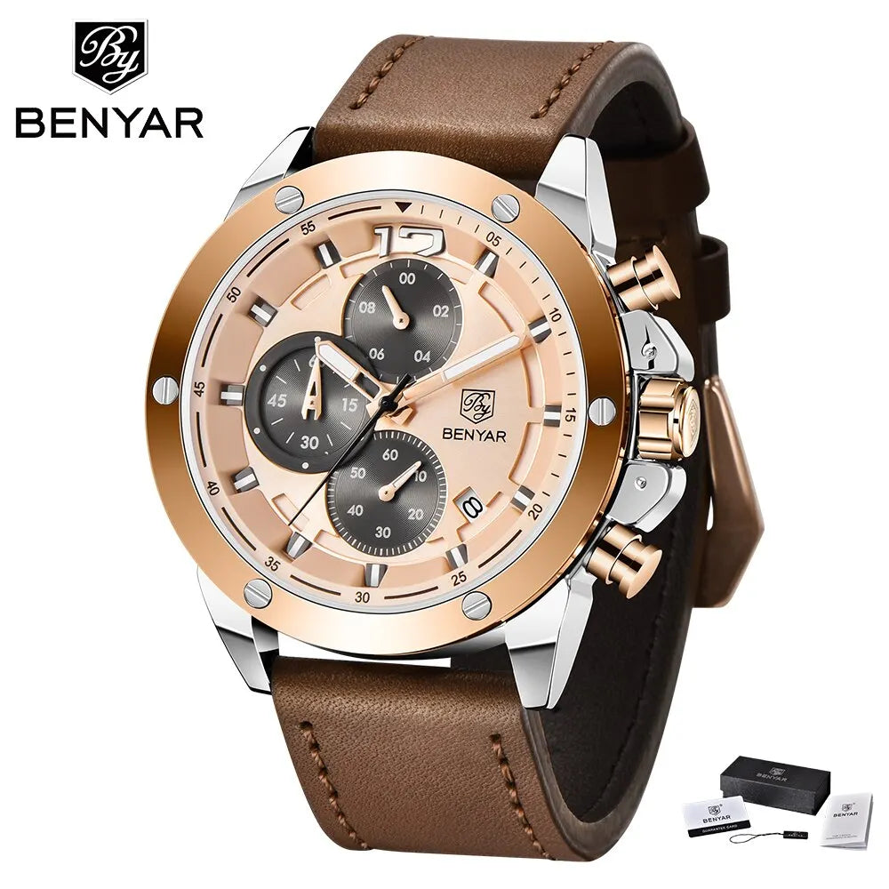 BENYAR Top Luxury Brand 2023 New Men's Watches Multifunction Quartz Sport Chronograph Watches Men Wrist Watch Relogio Masculino
