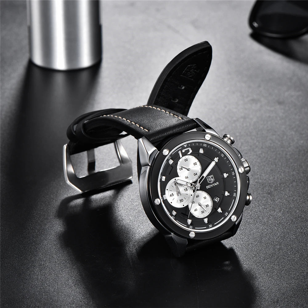 BENYAR Top Luxury Brand 2023 New Men's Watches Multifunction Quartz Sport Chronograph Watches Men Wrist Watch Relogio Masculino