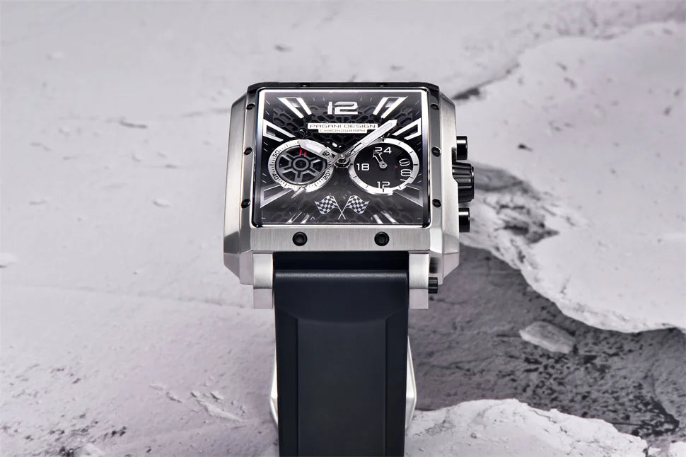 PAGANI DESIGN 2022 New Rectangular Watches for Men Top Brand Men's Sports Quartz Watches Skeleton Automatic Date Chronograph
