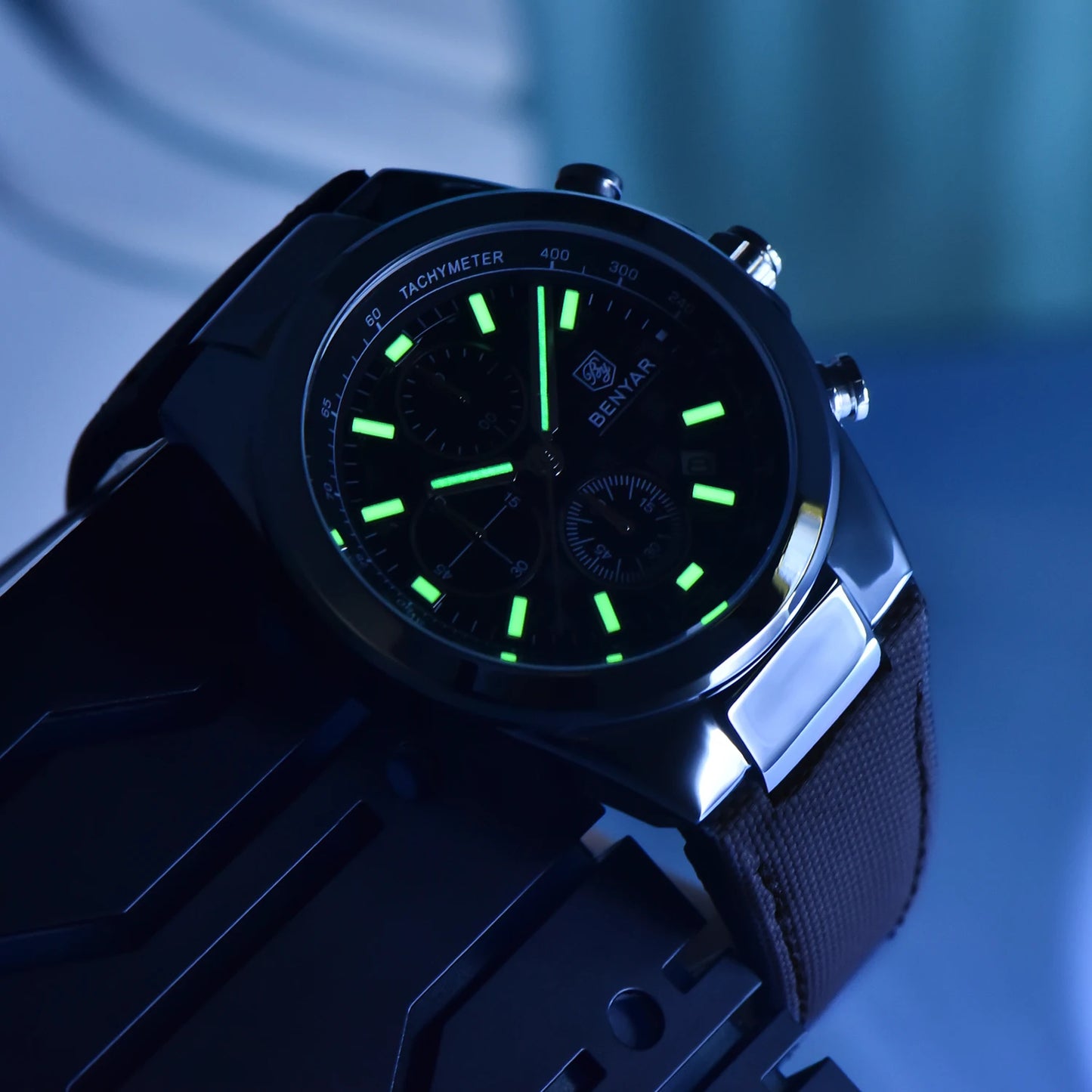 2025 New BENYAR Men's Watches Top Brand Luxury Watch For Men Chronograph Quartz Wristwatch Clock Waterproof Leather Reloj Hombre