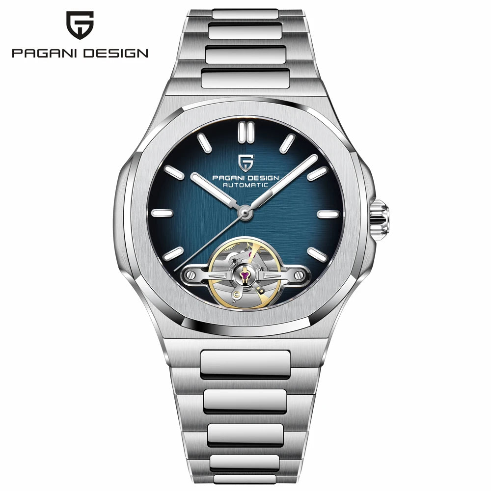 PAGANI DESIGN men's watch new mechanical automatic watch men's luxury stainless steel AR Sapphire crystal luminous men's watch
