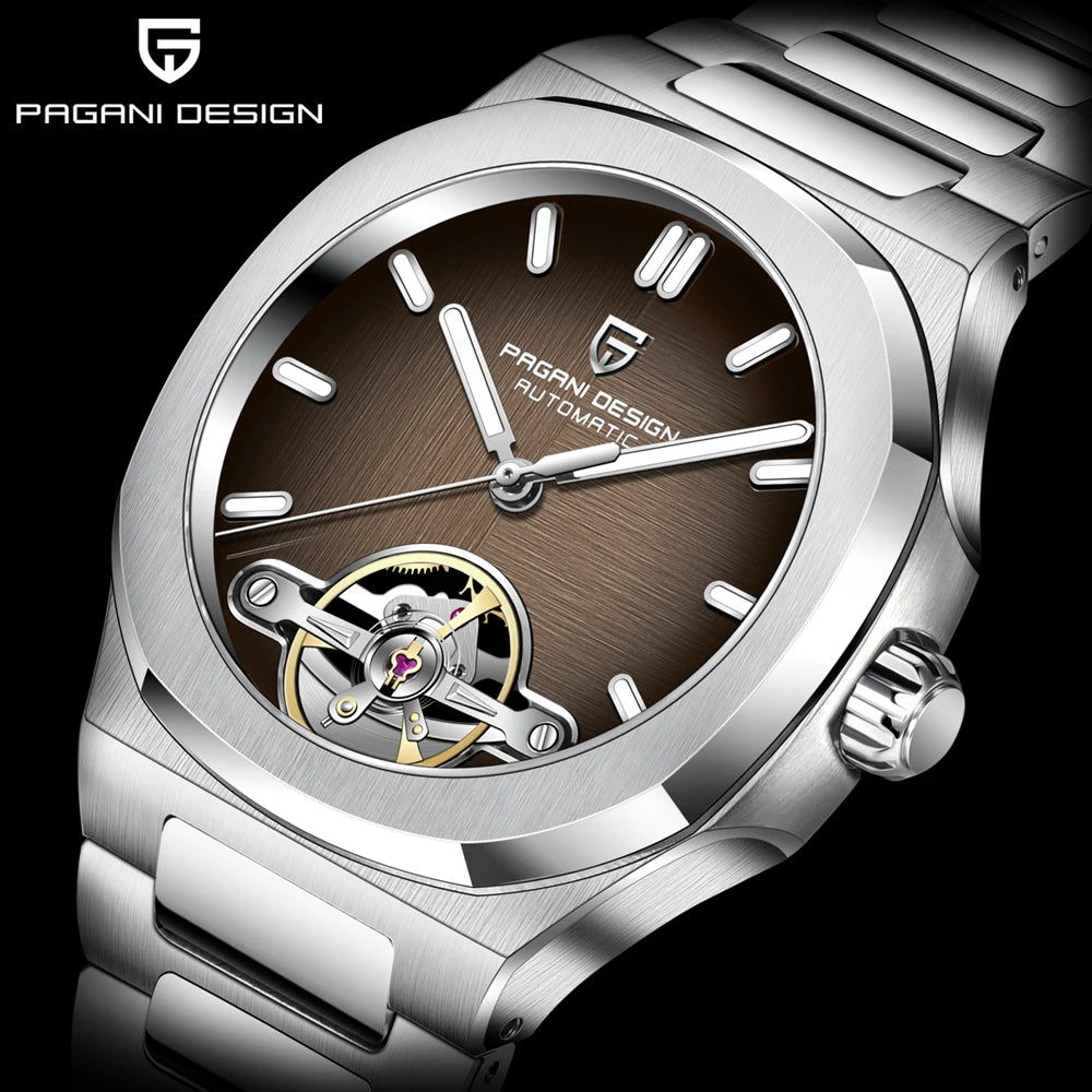 PAGANI DESIGN men's watch new mechanical automatic watch men's luxury stainless steel AR Sapphire crystal luminous men's watch
