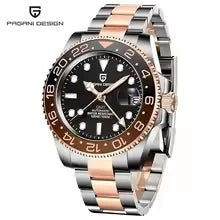 PAGANI DESIGN New GMT Men's Watch Luxury Sapphire Automatic Mechanical Watch 40MM Stainless Steel 100M Waterproof Watch