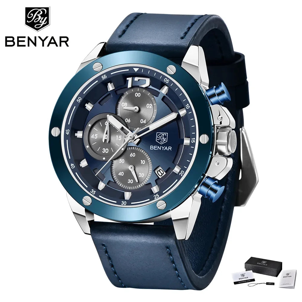 BENYAR Top Luxury Brand 2023 New Men's Watches Multifunction Quartz Sport Chronograph Watches Men Wrist Watch Relogio Masculino