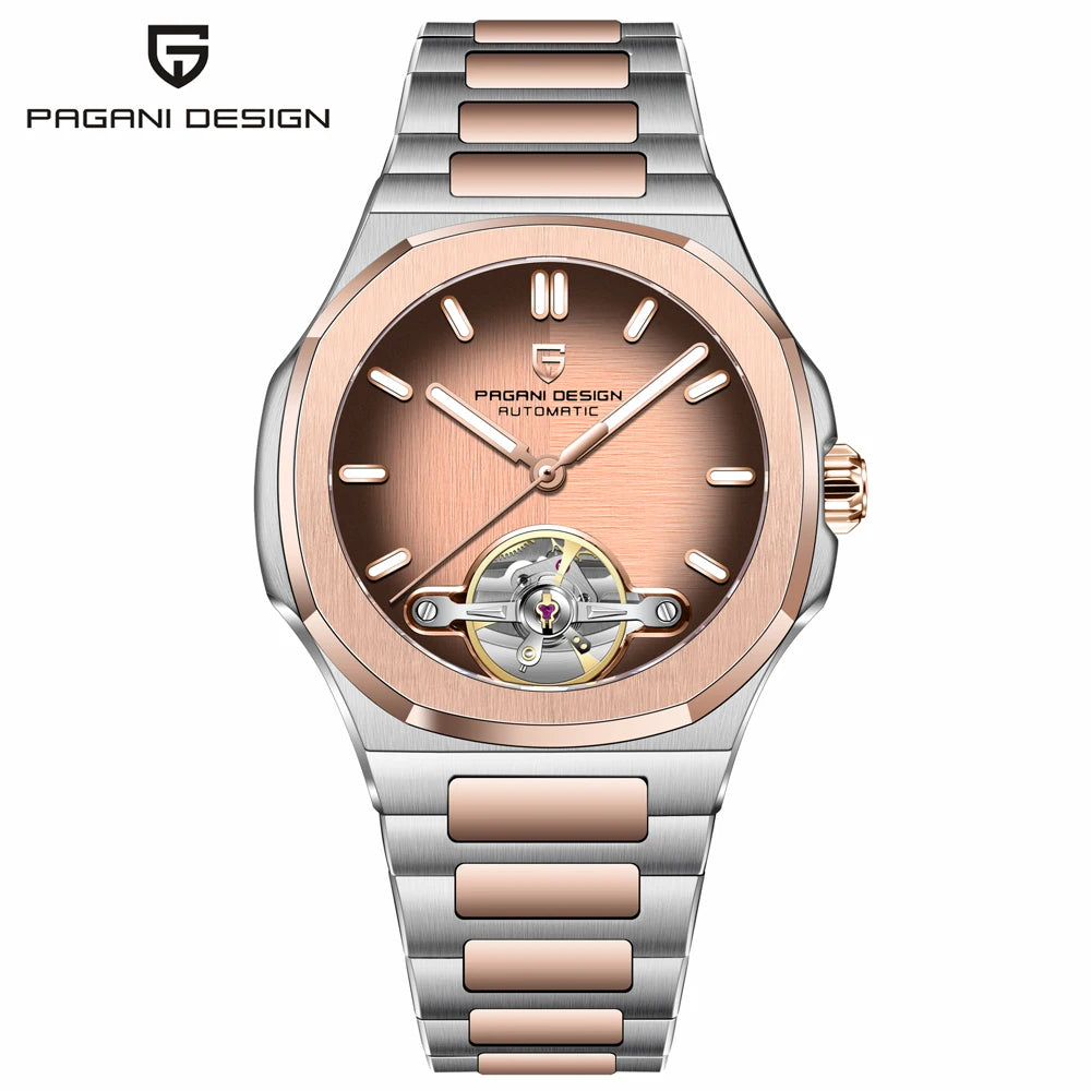 PAGANI DESIGN men's watch new mechanical automatic watch men's luxury stainless steel AR Sapphire crystal luminous men's watch