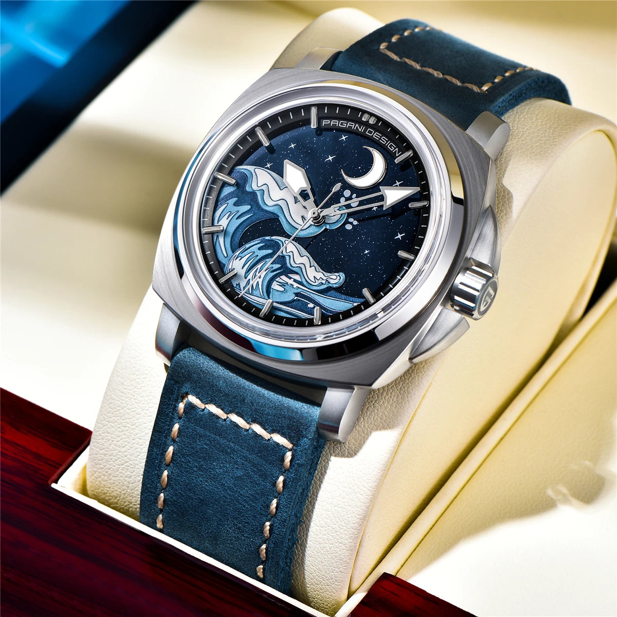 Pagani Design 2025 New NH35A 43MM Fashionable Men's Automatic Mechanical Watch Stainless Steel Waterproof 10Bar dial Glow reloj