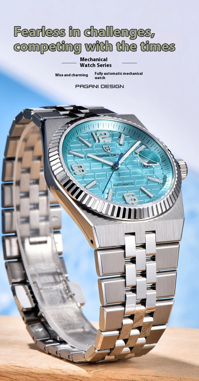 PAGANI DESIGN Men's Watch Fully Automatic Mechanical Stainless Steel Strap Night Light Watch PDYS027