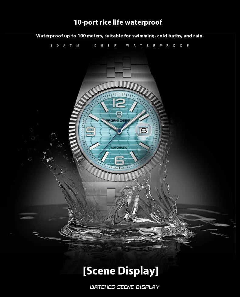 PAGANI DESIGN Men's Watch Fully Automatic Mechanical Stainless Steel Strap Night Light Watch PDYS027