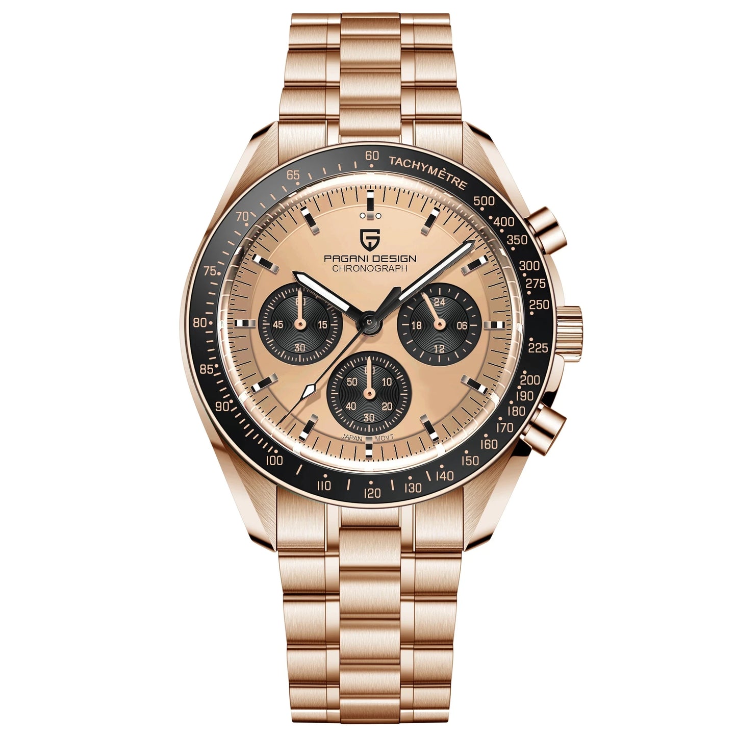 PAGANI DESIGN 2025 New Moon Watch For Men Quartz Multifunction Chronograph Sports Mens Watches Top Brand Luxury Sapphire Mirror