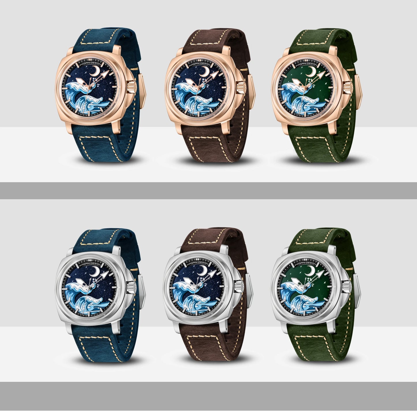 Pagani Design 2025 New NH35A 43MM Fashionable Men's Automatic Mechanical Watch Stainless Steel Waterproof 10Bar dial Glow reloj