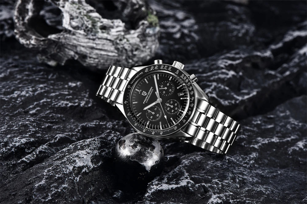 PAGANI DESIGN 2025 New Moon Watch For Men Quartz Multifunction Chronograph Sports Mens Watches Top Brand Luxury Sapphire Mirror
