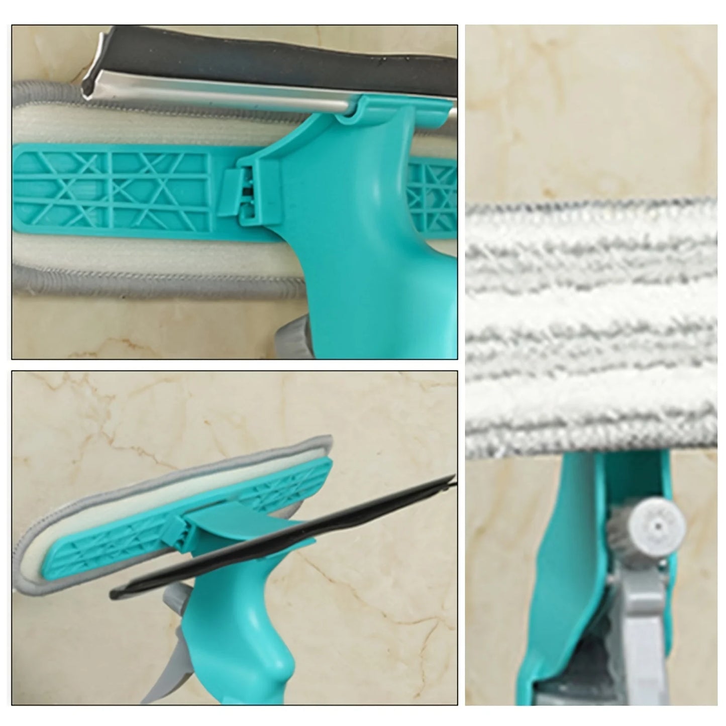 Glass Cleaning Wizard Effortless Scraping, Wiping, Scrubbing  Spraying Streak-Free, All-Purpose Tool for Bathroom, Window