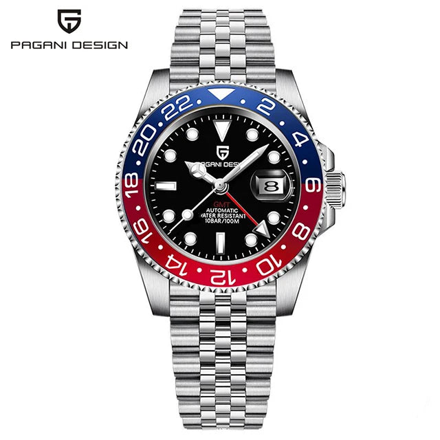 PAGANI DESIGN Top Brand 100M Waterproof Automatic Mechanical NH34 Watch 316L Stainless Steel Men's Watch PD-1662 reloj hombre