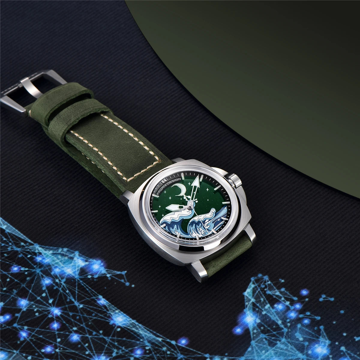 Pagani Design 2025 New NH35A 43MM Fashionable Men's Automatic Mechanical Watch Stainless Steel Waterproof 10Bar dial Glow reloj